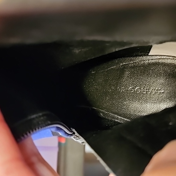 Marco De Vincenzo Blue Canvas Striped Boots, Women's Size 5 - 5-1/2 - Picture 7 of 11